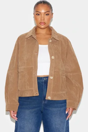 PRETTYLITTLETHING Plus Oversized Faux Suede Jacket