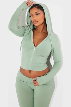 PRETTYLITTLETHING Shape Sculpted Zip Through Hoodie