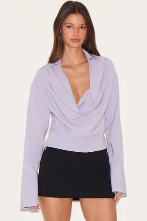 PRETTYLITTLETHING Chiffon Cowl Neck Blouse