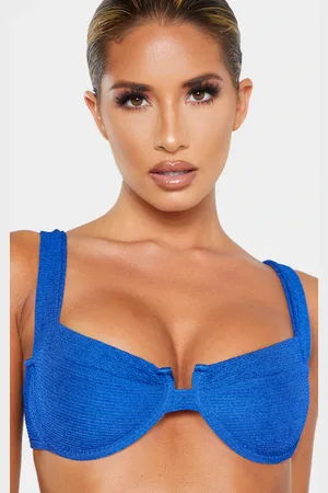 PRETTYLITTLETHING Mini Crinkle Underwired Square Neck Bikini Top