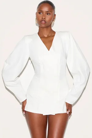PRETTYLITTLETHING Cross Front Cocoon Sleeve Tailored Playsuit
