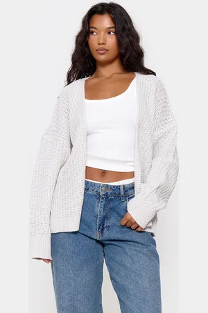 PRETTYLITTLETHING Chunky Knit Slouchy Cardigan