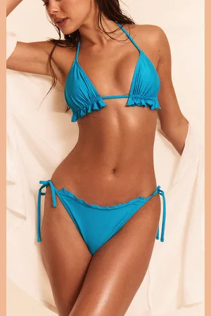 PRETTYLITTLETHING Frill Edge Tie Side Bikini Bottoms