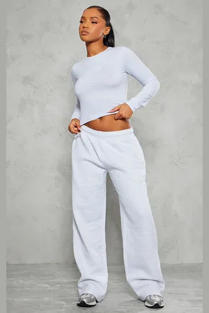 PRETTYLITTLETHING Embossed Studio Archives Wide Leg Track Pants
