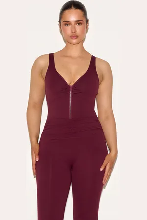 PRETTYLITTLETHING Shape Active Ruched Zip Front Bodysuit