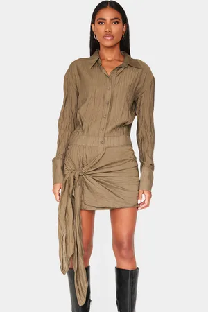 PRETTYLITTLETHING Tie Detail Shirt Dress