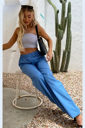 PRETTYLITTLETHING Cotton Poplin Button Front Pull On Pants