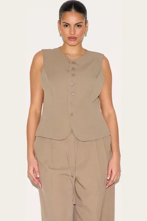 PRETTYLITTLETHING Plus Tailored Woven Waistcoat