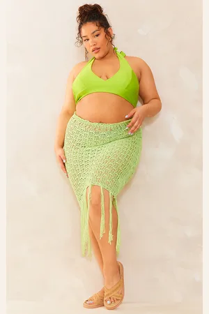 PRETTYLITTLETHING Plus Knitted Tassel Maxi Skirt