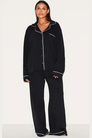 PRETTYLITTLETHING Maternity Jersey Piping Detail Long Pj Set