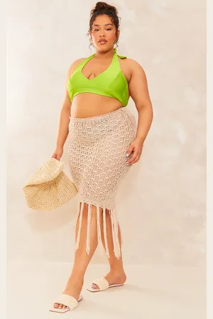 PRETTYLITTLETHING Plus Knitted Tassel Maxi Skirt