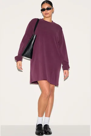 PRETTYLITTLETHING Plus Modal Long Sleeve Sweater Dress