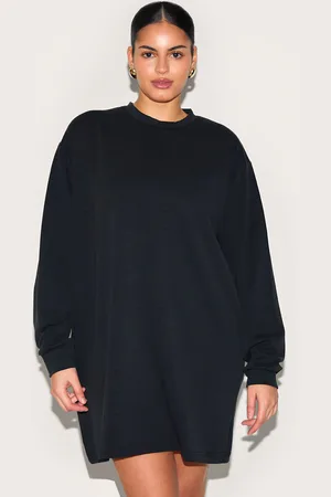 PRETTYLITTLETHING Plus Modal Long Sleeve Sweater Dress