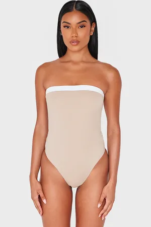 PRETTYLITTLETHING Contrast Binding Bandeau Swimsuit
