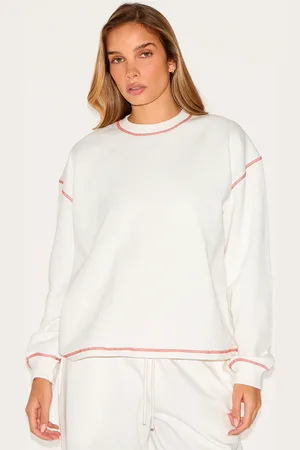 PRETTYLITTLETHING Contrast Stitch Loopback Sweatshirt