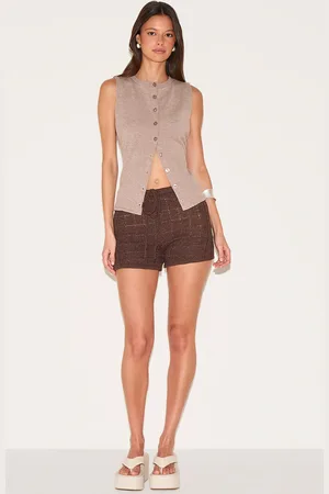 PRETTYLITTLETHING Textured Filigree Knit Mini Shorts