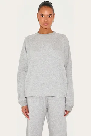 PRETTYLITTLETHING Panelled Rib Detail Oversized Sweatshirt