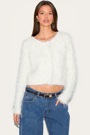 PRETTYLITTLETHING Textured Fluffy Knit Button Up Cardigan