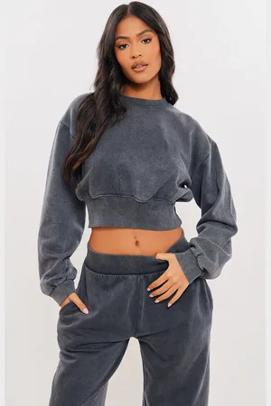 PRETTYLITTLETHING Tall Cropped Oversized Sweatshirt