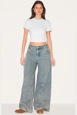 PRETTYLITTLETHING Vintage Seam Detail Low Rise Baggy Jeans