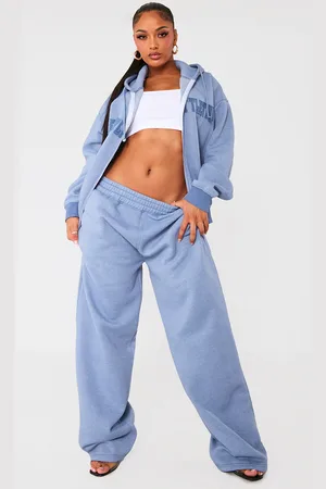 PRETTYLITTLETHING Shape Washed Wide Leg Track Pants