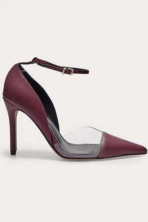 PRETTYLITTLETHING Pu Point Toe Perspex High Heel Courts
