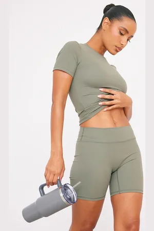 PRETTYLITTLETHING Ultimate Sculpt Longline Short Sleeve Gym Top