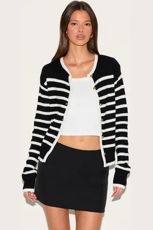 PRETTYLITTLETHING Stripe Knitted Cardigan