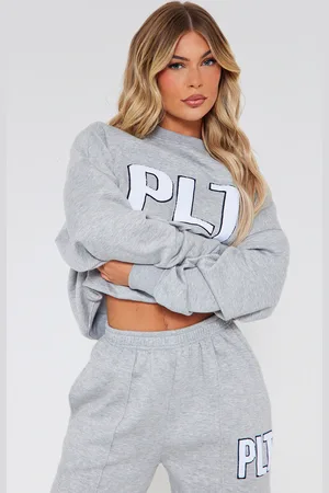 PRETTYLITTLETHING Borg Applique Oversized Sweatshirt