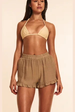PRETTYLITTLETHING Linen Look Frill Edge Shorts