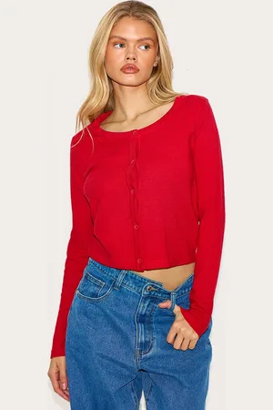 PRETTYLITTLETHING Fine Knit Button Up Cardigan