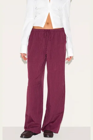 PRETTYLITTLETHING Pinstripe Woven Drawstring Low Rise Relaxed Pants