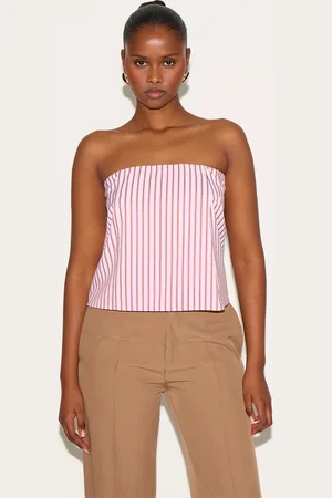 PRETTYLITTLETHING Striped Boxy Bandeau Top
