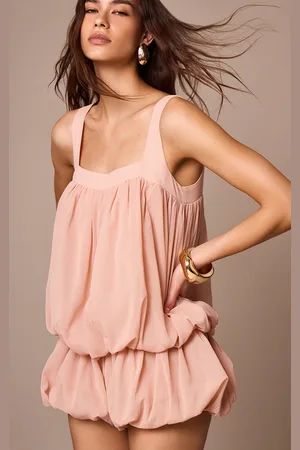 PRETTYLITTLETHING Chiffon Layered Puffball Playsuit