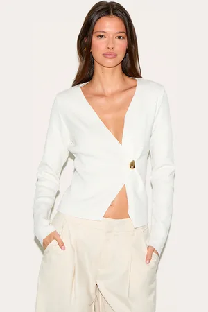 PRETTYLITTLETHING Asymmetric Compact Knit Cardigan