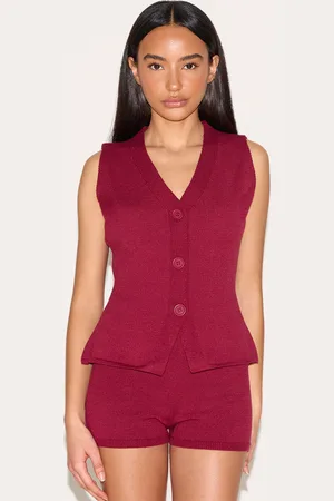 PRETTYLITTLETHING Petite Knitted Longline Waistcoat