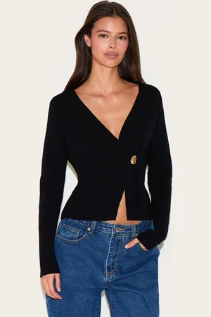 PRETTYLITTLETHING Asymmetric Compact Knit Cardigan