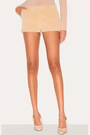PRETTYLITTLETHING Suede Low Rise Hot Pants
