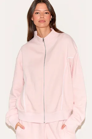 PRETTYLITTLETHING Contrast Seam Zip Through Sweatshirt