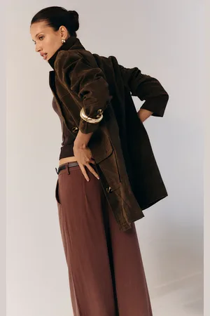 PRETTYLITTLETHING Oversized Longline Faux Suede Blazer Coat