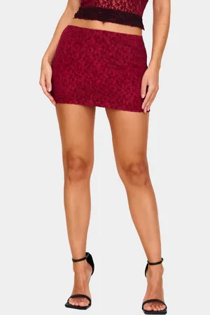 PRETTYLITTLETHING Lace Textured Mini Skirt