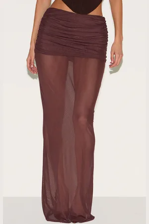 PRETTYLITTLETHING Mesh Overlay Maxi Skirt