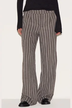 PRETTYLITTLETHING Pinstripe Peach Skin Tailored Pants