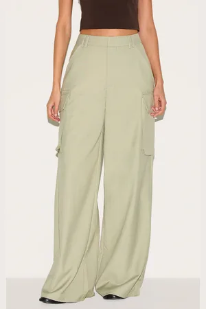 PRETTYLITTLETHING Woven Pocket Detail Straight Leg Pant