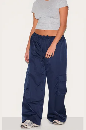 PRETTYLITTLETHING Plus Drawstring Cargo Pocket Detail Straight Leg Pants
