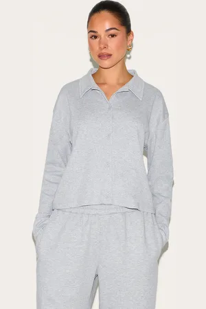 PRETTYLITTLETHING Cropped Boxy Collared Sweat
