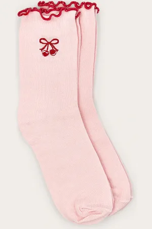 PRETTYLITTLETHING Cherry Graphic Socks