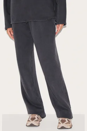 PRETTYLITTLETHING Washed Wide Leg Track Pants