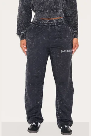 PRETTYLITTLETHING Shape Printed High Waist Wide Leg Track Pants