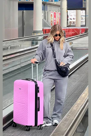 PRETTYLITTLETHING Grey Logo Badge Straight Leg Track Pants